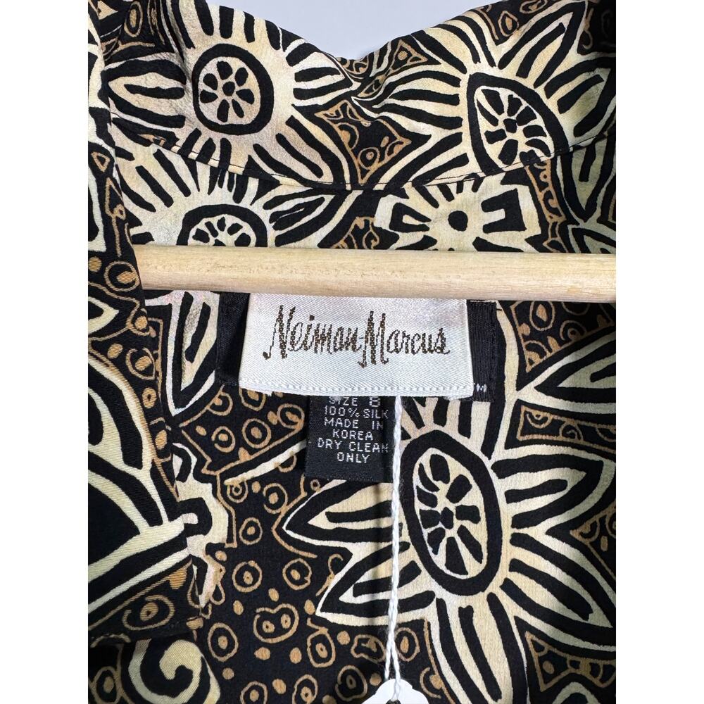 Vintage Neiman Marcus Gillian 100% Silk Midi Dress Size 8 - Picture 4 of 9